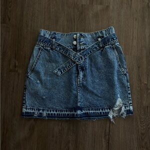 Forever 21 Blue Denim Mini Skirt with Belt